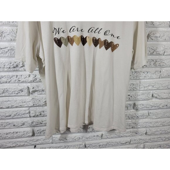 Lane Bryant Womens Top 18 20 Plus Tee We Are All One White Hearts NOV98E - Picture 4 of 7